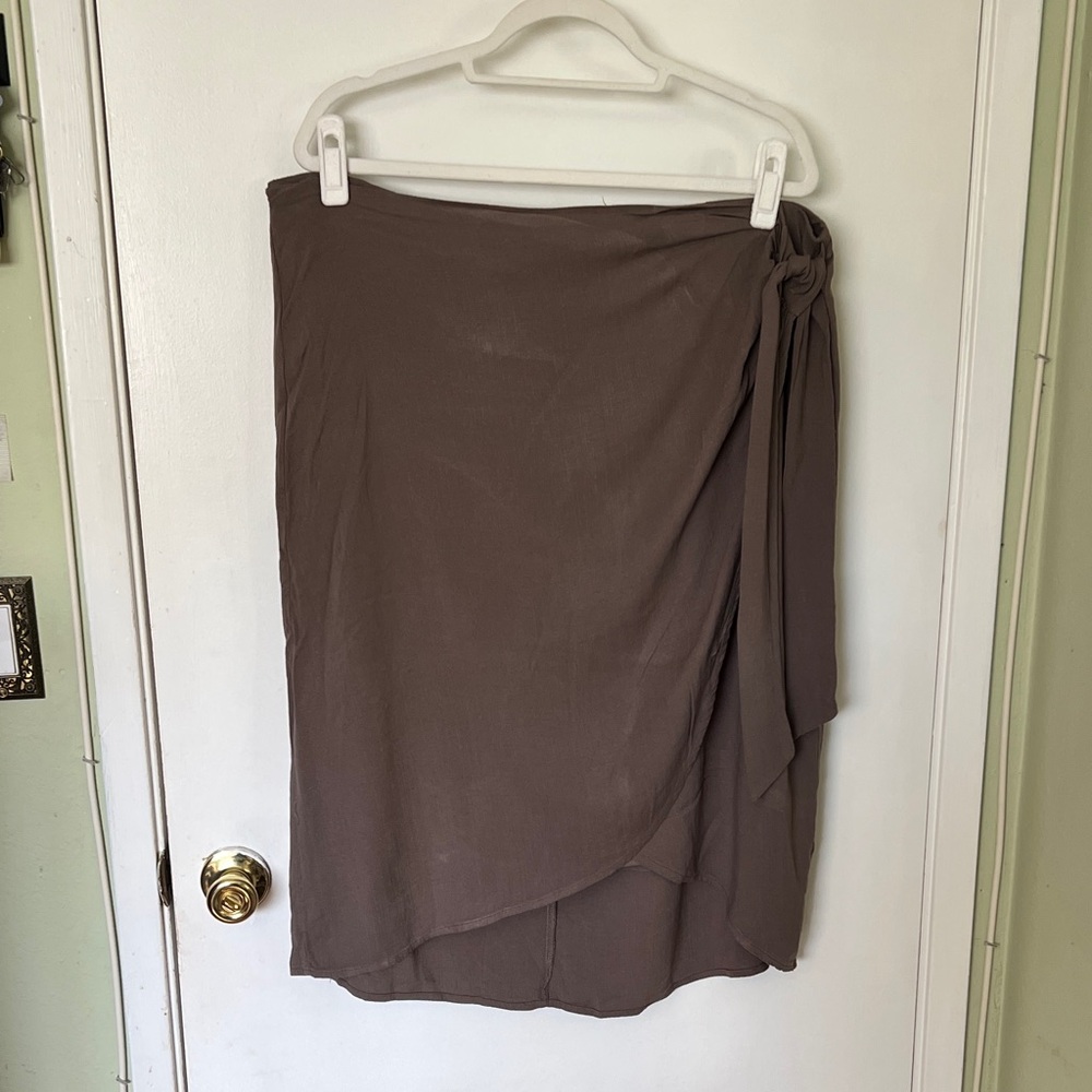 Elegant Taupe Wrap Skirt